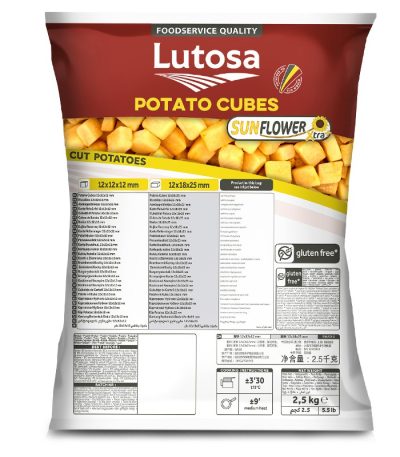 Cartofi cuburi, preprăjiți, natur 2,5 Kg