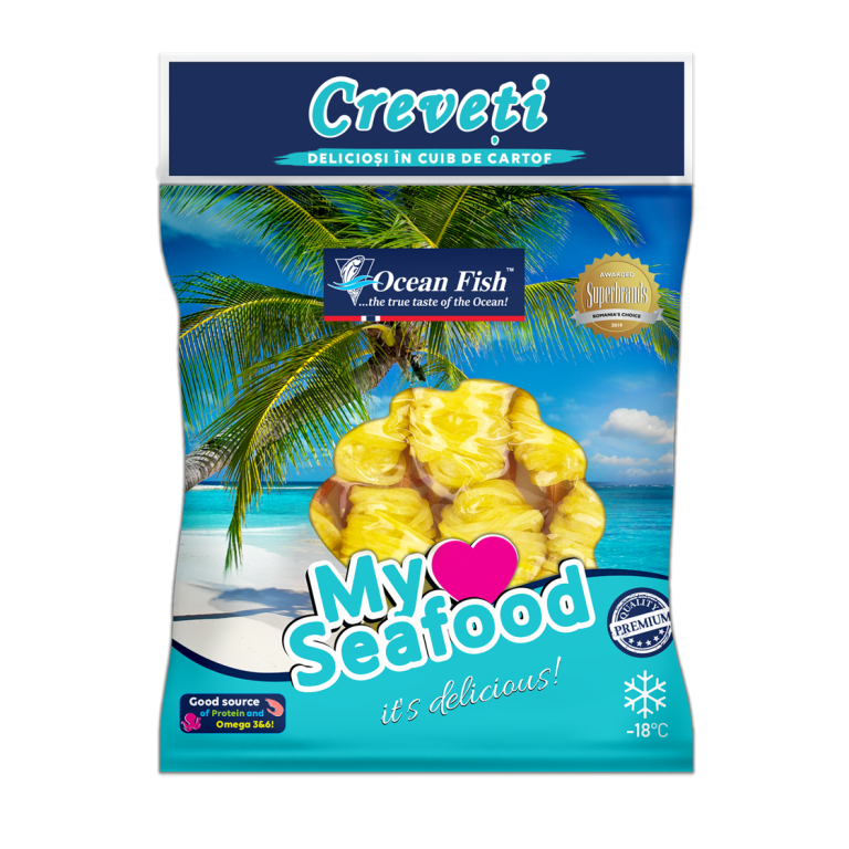 Creveți în cuib de cartofi, 500 G
