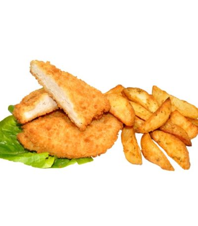 Sugestie de prezentare - Snițel din piept de pui, preprăjit, 2,5 kg