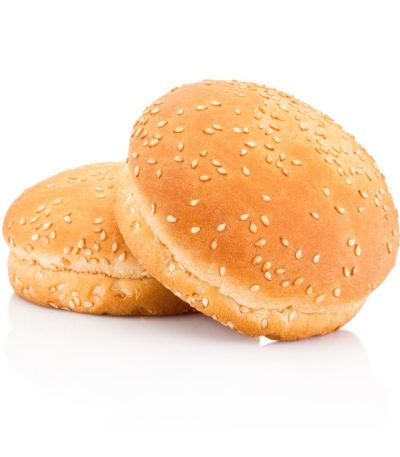 Sugestie de prezentare - Chifle hamburger mijlocii cu susan, coapte, 60 g/chiflă