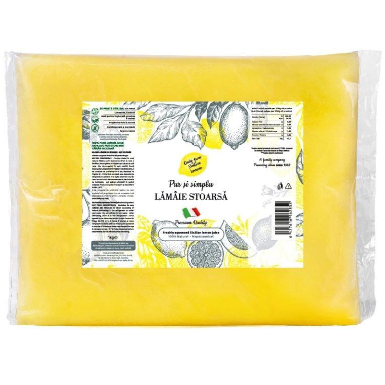 Lămâie stoarsă cu pulpă 100%, 1 Kg