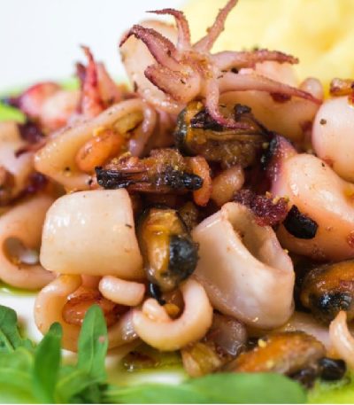 Sugestie de prezentare mix fructe de mare